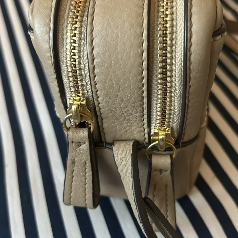 Tory Burch Taupe Leather Crossbody Bag